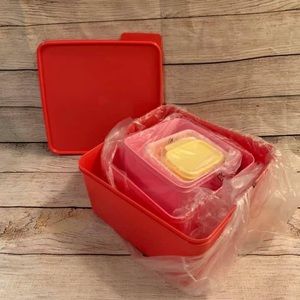 Tupperware 5 Keep Tabs Square Containers
